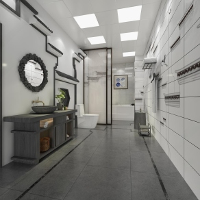 新中式酒店卫生间3D模型下载